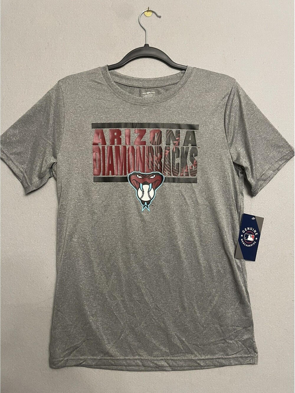 Arizona Diamondbacks Gray Boys MLB Youth XL 16/18 Dry Fit T-Shirt Genuine Merch